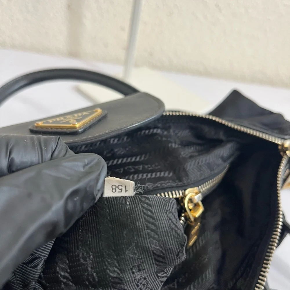 Prada Black Nylon Tote with Gold Hardware - Picture 5 of 16